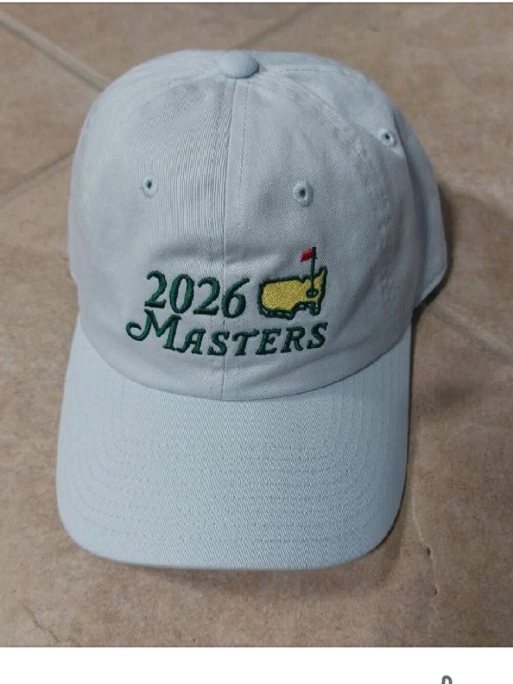 Masters 2026 White Cap with Green and Yellow Logo